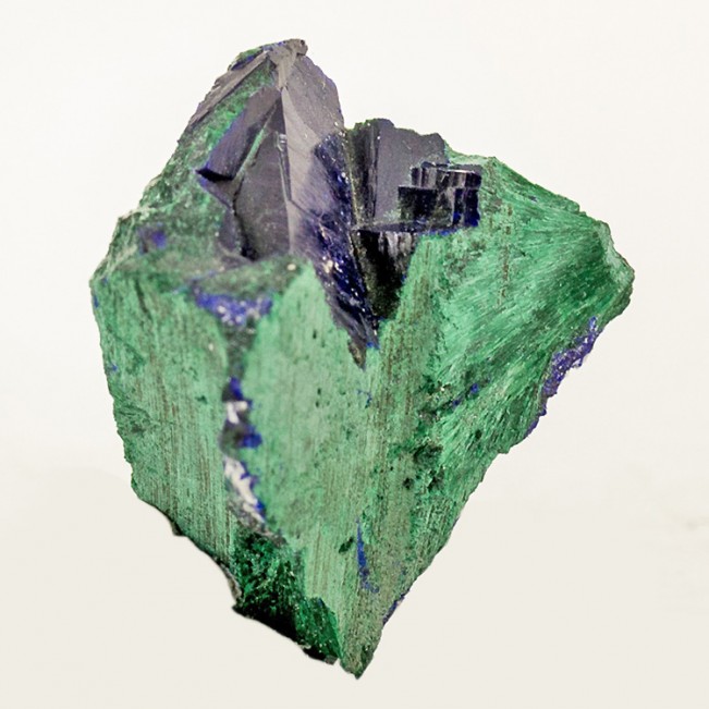 1.1" Indigo Blue AZURITE Crystals +Green SILKY MALACHITE Milpillas MEX for sale