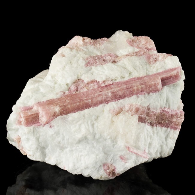 2.9" Magenta Pink Rubellite TOURMALINE CRYSTALS in White Quartz Brazil for sale