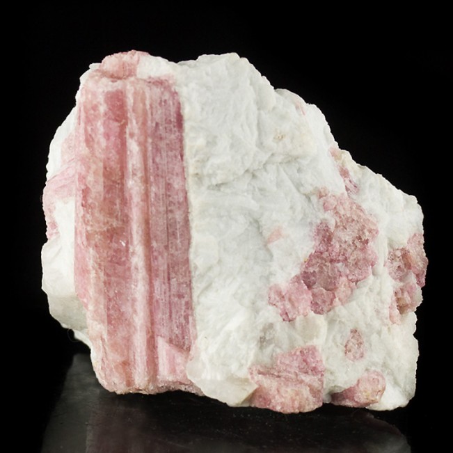 2.9" Magenta Pink Rubellite TOURMALINE CRYSTALS in White Quartz Brazil for sale