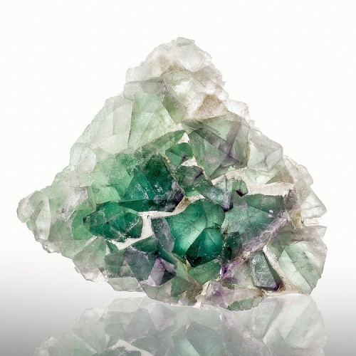 4.4" FLUORITE Green+Purple Octahedral Crystal...