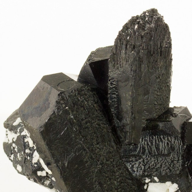 2.1" Lustrous Jet BLACK TOURMALINE Terminated Trigonal Crystals Namibia for sale