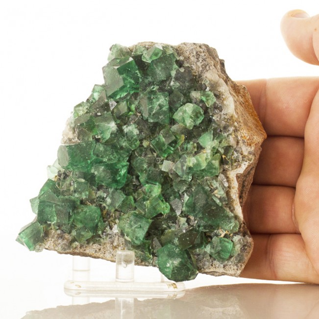4.4" Blue Green FLUORITE Glassy Gemmy Cubic Crystals Rogerley Mine UK for sale