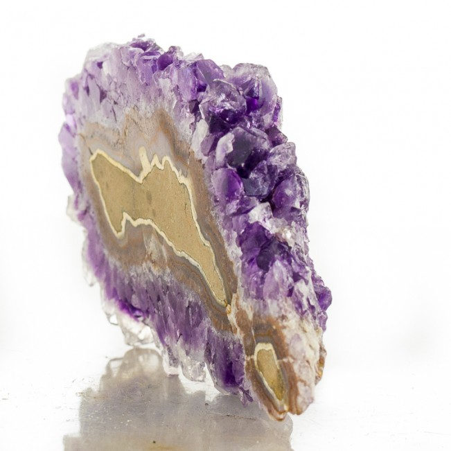 4.3" Lavender AMETHYST SLICE Polished w-Crystals+BullsEye Rings Uruguay for sale