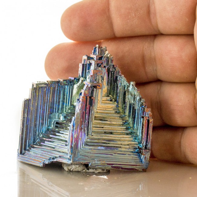 2.4" Hopper BISMUTH Crystals Shiny Metallic Blue-Silver-Magenta England for sale