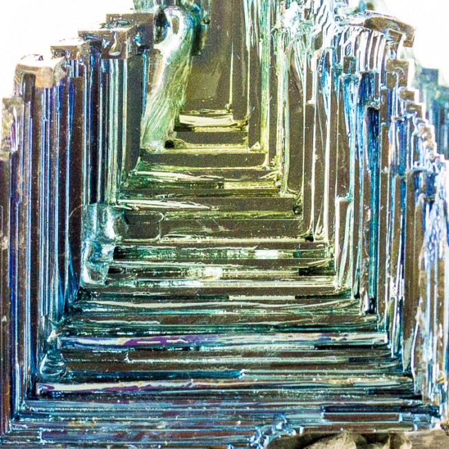 2.4" Hopper BISMUTH Crystals Shiny Metallic Blue-Silver-Magenta England for sale