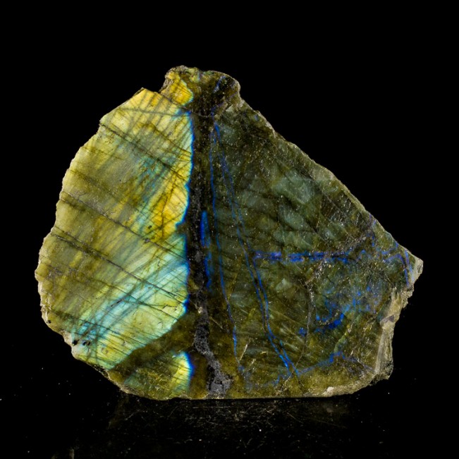 5.2" Iridescent Turquoise & Yellow LABRADORITE Polished Form Madagascar for sale