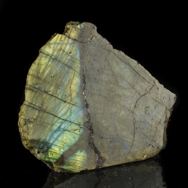 5.2" Iridescent Turquoise & Yellow LABRADORITE Polished Form Madagascar for sale