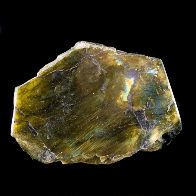 5.7" Polished Iridescent Neon Blue Orange & Gold LABRADORITE Madagascar for sale