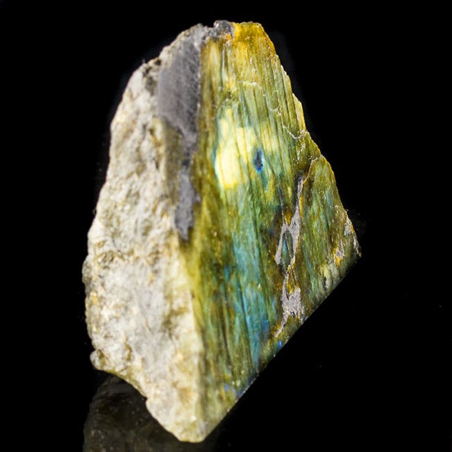 5.7" Polished Iridescent Neon Blue Orange & Gold LABRADORITE Madagascar for sale