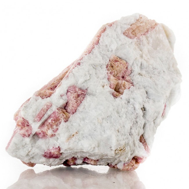 4.5" White QUARTZ Shot Thru with PINK TOURMALINE Crystals to3.5" Brazil for sale