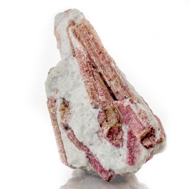 4.5" White QUARTZ Shot Thru with PINK TOURMALINE Crystals to3.5" Brazil for sale