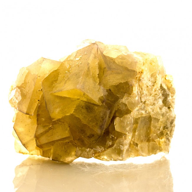 3.5" YELLOW FLUORITE Translucent Cubic Crystals w-Gray Phantoms France for sale