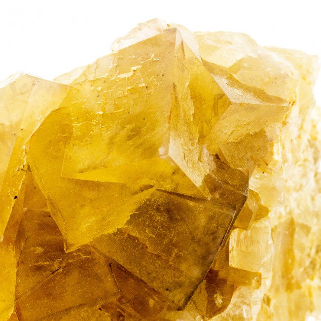 3.5" YELLOW FLUORITE Translucent Cubic Crystals w-Gray Phantoms France for sale