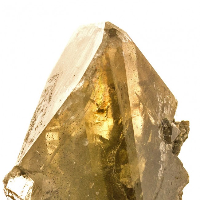 3.1" Gem Clear BARITE CRYSTAL Shiny Golden Gray Terminated Linwood Iowa for sale