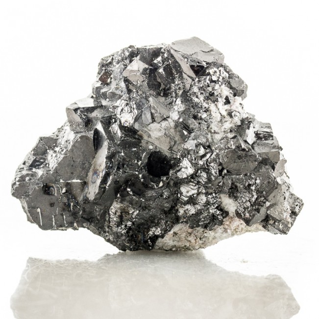 1.9" Metallic CUBIC MAGNETITE Crystals +Talc ZCA #4 Mine Balmat NY 1992 for sale