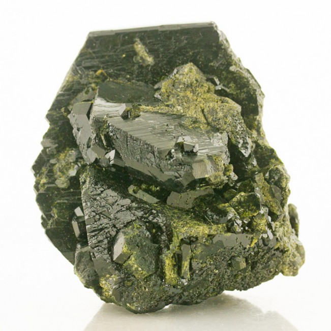 3.1" TABULAR EPIDOTE Deep Forest Green Hexagonal Crystals Pakistan 2011 for sale