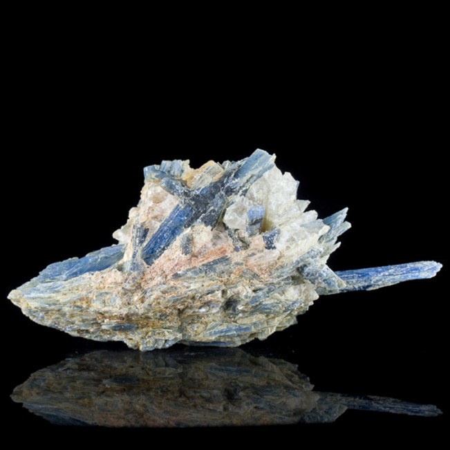 5.4" BLUE KYANITE Sapphire Colored Crystals to2.5" w-MilkyQuartz Brazil for sale