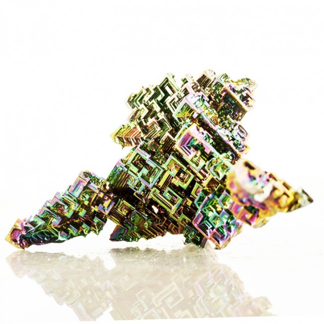 3.4" BISMUTH Fine Bright Rainbow Kaleidoscope Hoppered Crystals Germany for sale