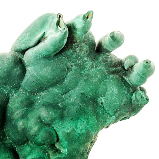 3.5" Saturated Green Drippy MALACHITE STALACTITES w-Holes in Tip Congo for sale