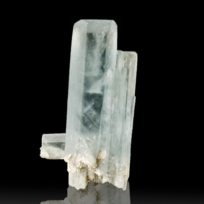 1.4" Lustrous See Through Gemmy BLUE BARITE Twin Crystals Stoneham CO for sale