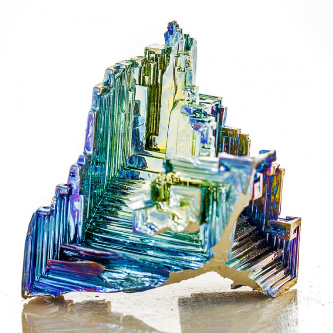 2.8" Shiny Metallic BlueMagentaSilver BISMUTH Hoppered Crystals England for sale