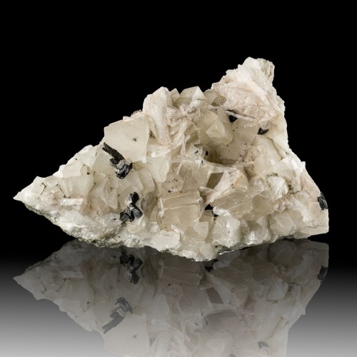 6.4" Black BABINGTONITE Crystals on White Bar...