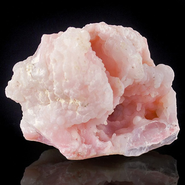 4.7" Carnation PINK OPAL w-Sparkling Druzy Quartz Crystal Overcoat Peru for sale
