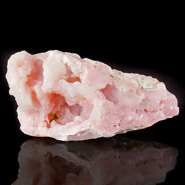 4.7" Carnation PINK OPAL w-Sparkling Druzy Quartz Crystal Overcoat Peru for sale