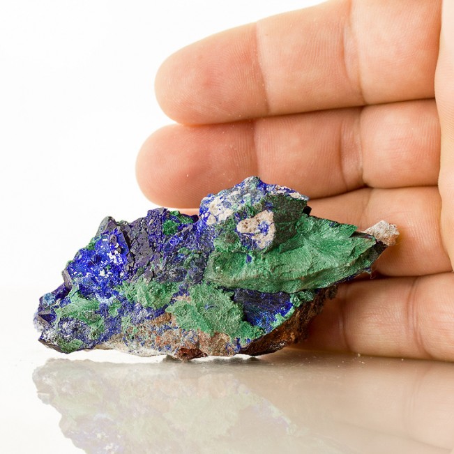 3.4" Mirror-Faced AZURITE Sharp Terminated Rich Blue Crystals Milpillas for sale