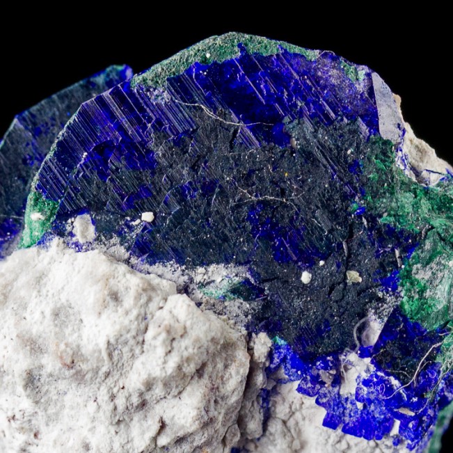 1.4" Milpillas AZURITE Crystals Shiny Navy Blue Color+Malachite Mexico for sale 