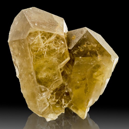 3.8" DeepGolden FRENCH BARITE Sharp Twin Gemm...