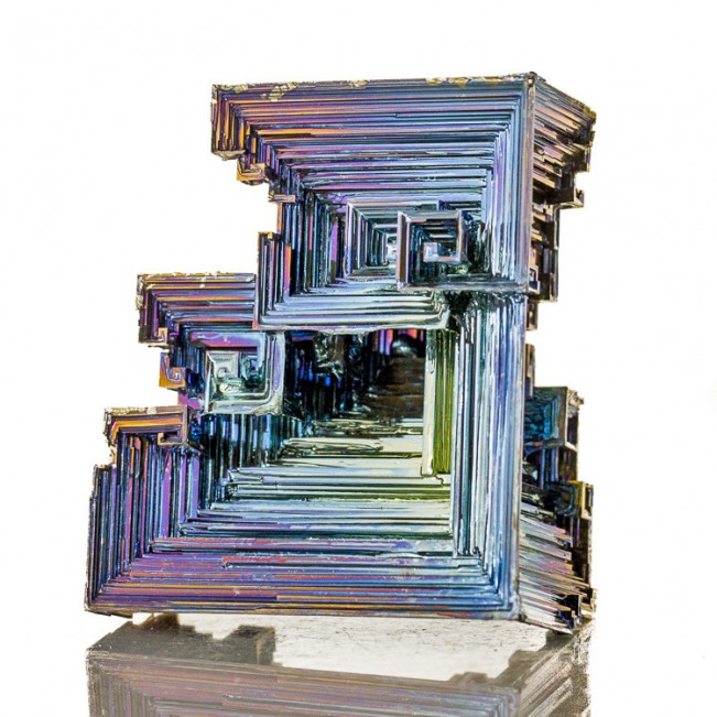 2.7" Hoppered BISMUTH Crystals Shiny Metallic BlueMagentaSilver England for sale