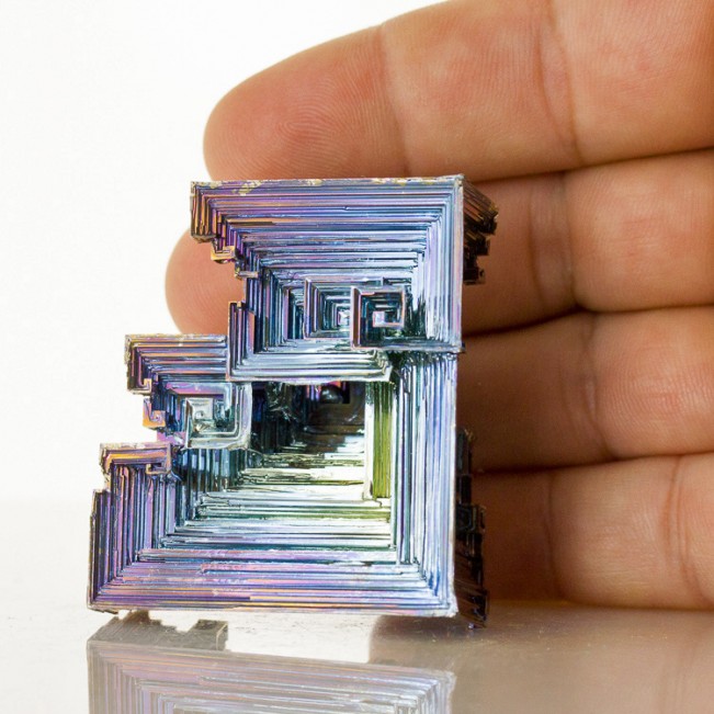 2.7" Hoppered BISMUTH Crystals Shiny Metallic BlueMagentaSilver England for sale