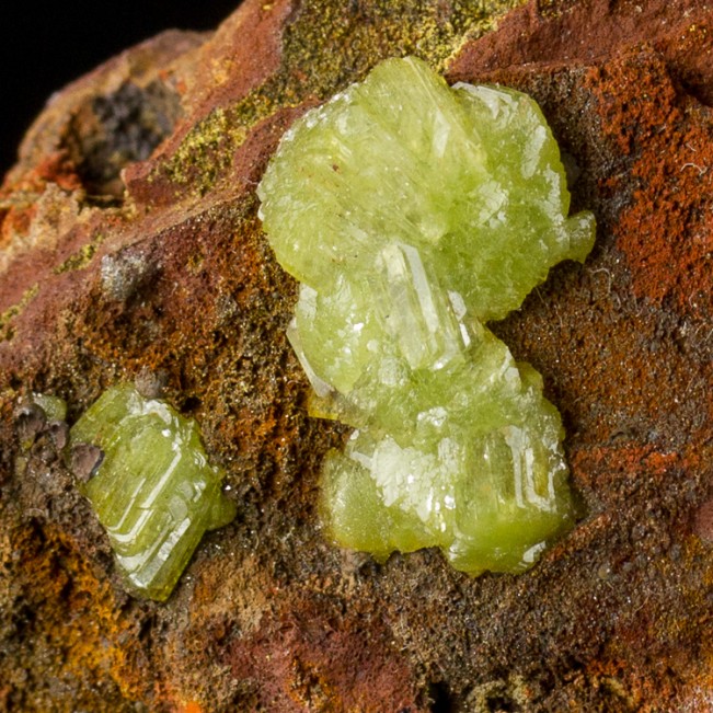 2.6" ADAMITE Sparkly Shiny Vivid Yellow-Green Crystals on Matrix Mexico for sale