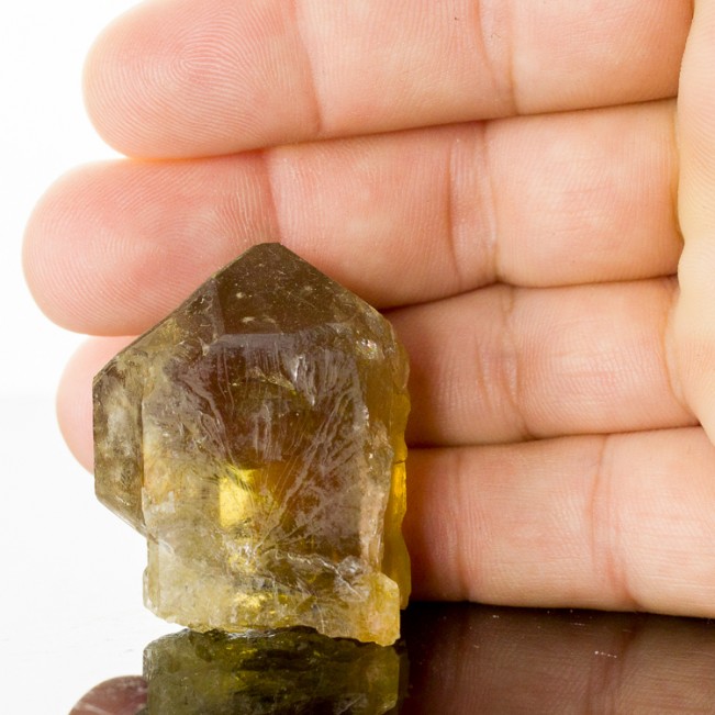 1.8" Lustrous GOLDEN BARITE Clear Terminated Crystal with Gemmy Interior France 