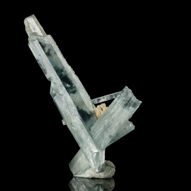 1.4" Nice Gemmy Light BLUE BARITE Sculptural Crystal Cluster StonehamCO for sale