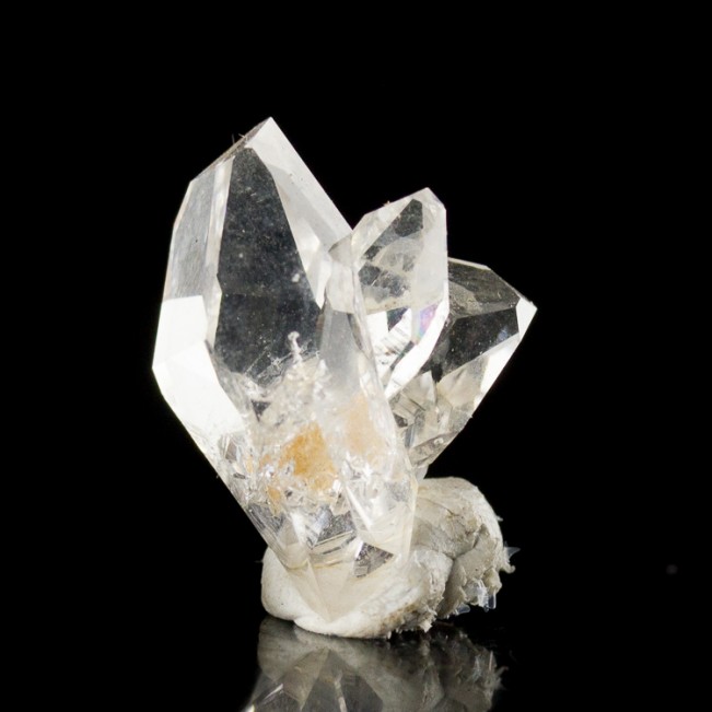 .8" Gem Clear HERKIMER DIAMOND Quartz Cluster 4 Crystals +Rainbows NY for sale