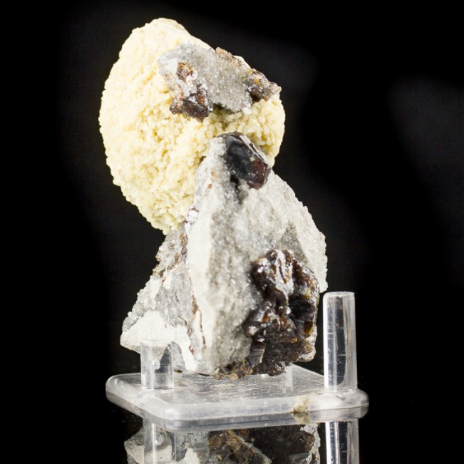 3.8" Hemisphere of Bone White BARITE Crystals w-Sphalerite Elmwood TN for sale