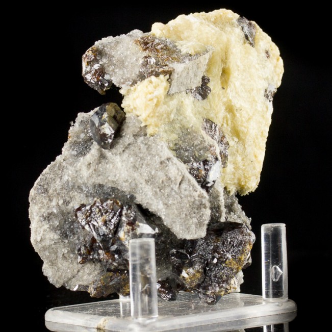 3.8" Hemisphere of Bone White BARITE Crystals w-Sphalerite Elmwood TN for sale