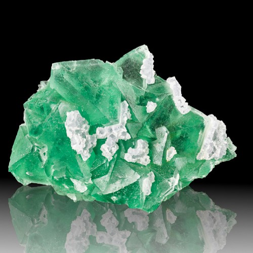 3.4" GREEN FLUORITE Octahedral Crystals w-PUR...