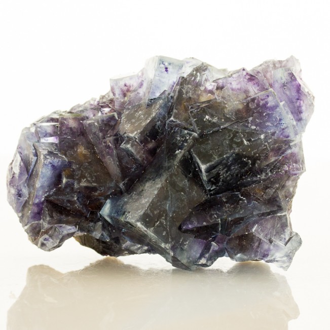 3.4" Gemmy Navy Blue+Purple FLUORITE Cubic Crystals Huanggang Mongolia for sale