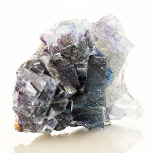 3.4" Gemmy Navy Blue+Purple FLUORITE Cubic Crystals Huanggang Mongolia for sale