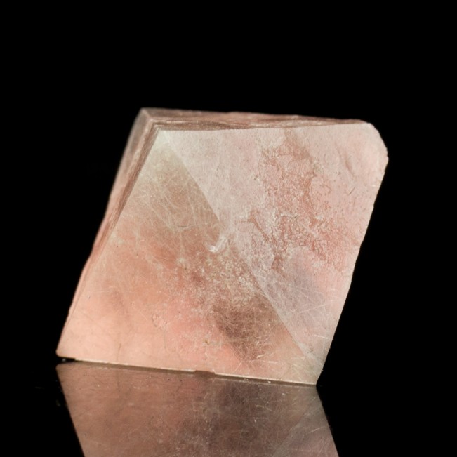1.2" Sharp Reddish PINK FLUORITE Crystal Geometric Octahedron Mongolia for sale