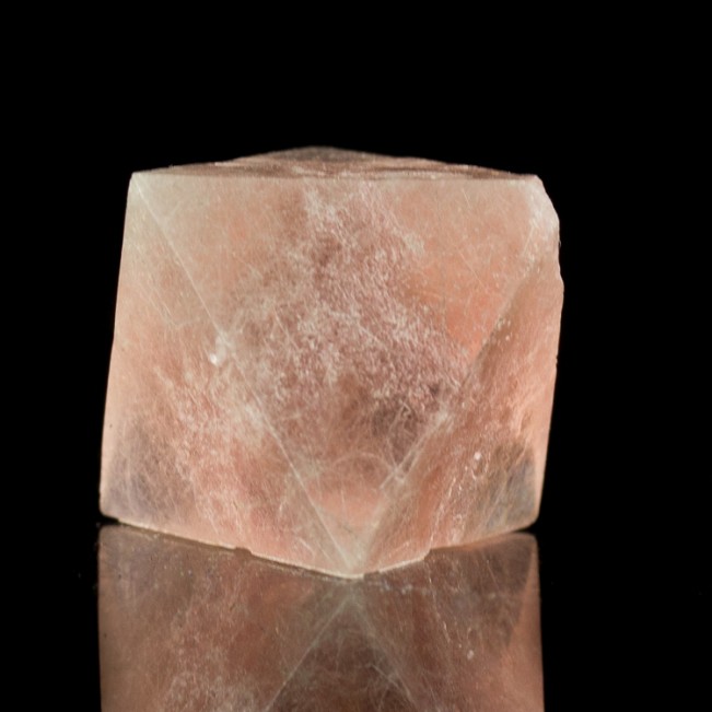 1.2" Sharp Reddish PINK FLUORITE Crystal Geometric Octahedron Mongolia for sale