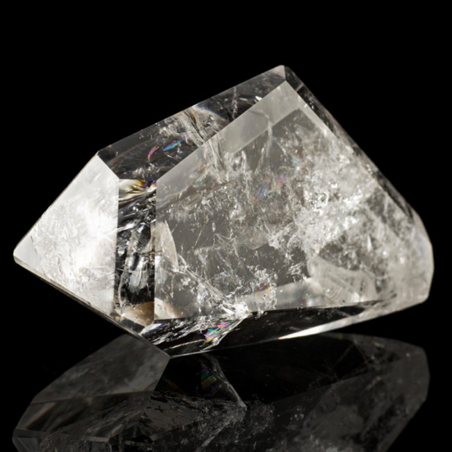 4.0" Transparent GEM POLISHED QUARTZ with Rainbows Water Clear Brazil for sale