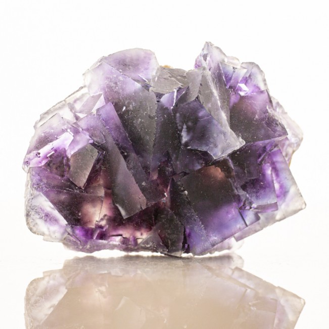 2.5" Sharp Cubic PURPLE PHANTOM FLUORITE Crystal Light Blue Outside Inner Mongolia for sale