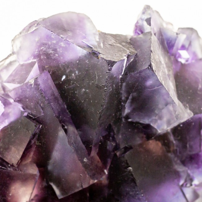 2.5" Sharp Cubic PURPLE PHANTOM FLUORITE Crystal Light Blue Outside Inner Mongolia for sale