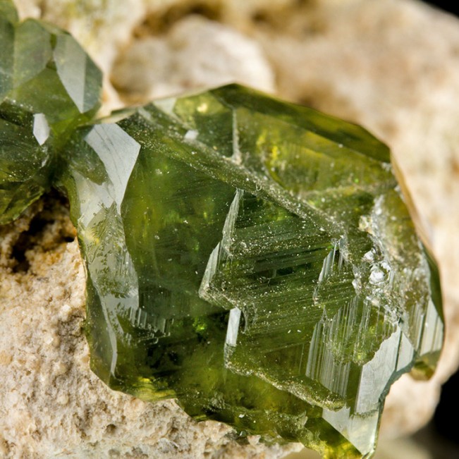 2.8" Dark Green DEMANTOID GARNET Crystals to .8" on Matrix Madagascar for sale
