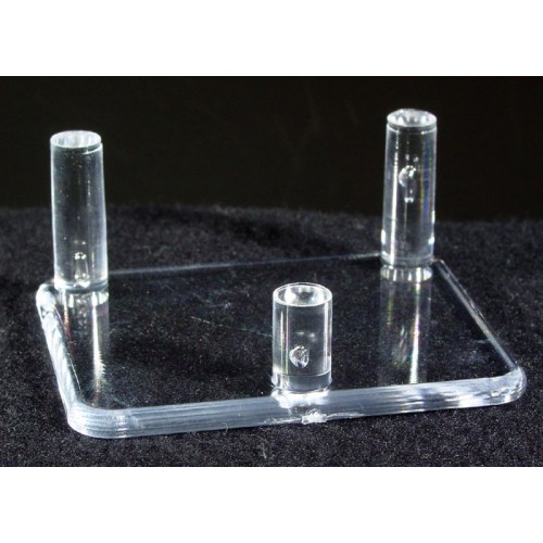 Large 3.5" Clear Acrylic 3-PEG MINERAL DISPLA...