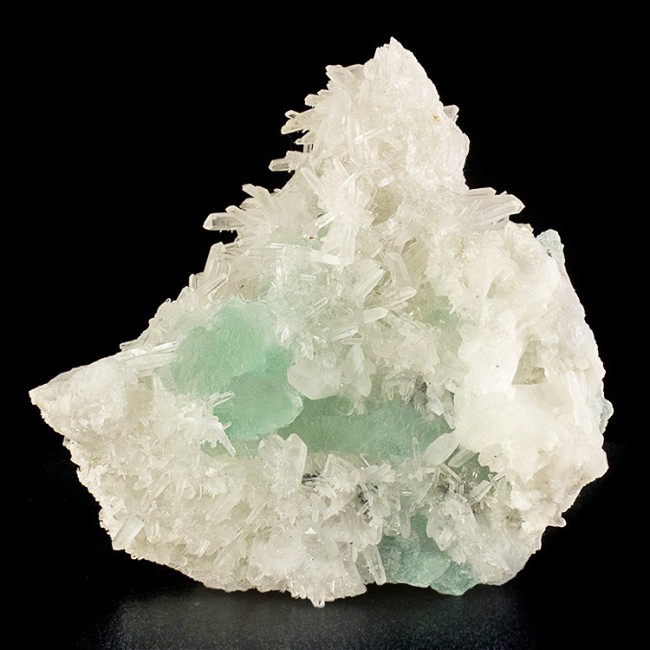 5.6" SeaFoam Green FLUORITE Crystals w/SpikySharp Porcupine Quartz Peru